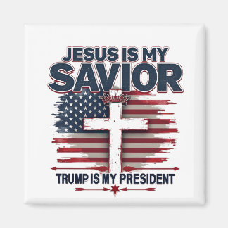 Jesus ist mein Retter Trump ist mein Präsident Fun Magnet