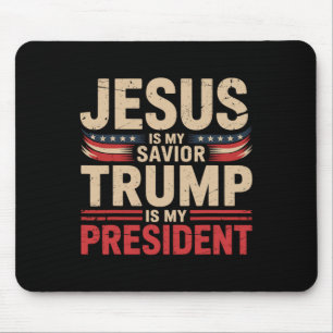 Jesus ist mein Retter Trump ist mein Präsident für Mousepad