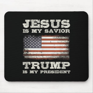 Jesus ist mein Retter, Trump ist mein Präsident Mousepad