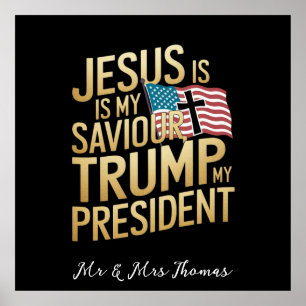 Jesus ist mein Retter, Trump ist mein Präsident Poster