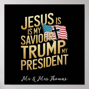 Jesus ist mein Retter, Trump ist mein Präsident Poster