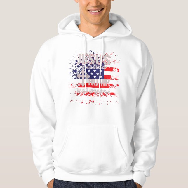 Jesus ist mein Retter Trump ist mein Präsident Pro Hoodie (Vorderseite)