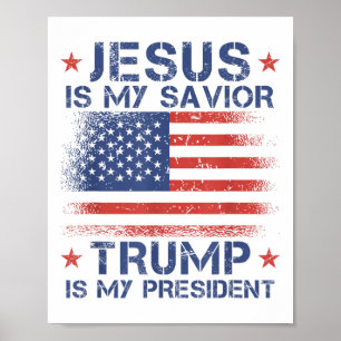 Jesus ist mein Retter Trump ist mein Präsident Ret Poster