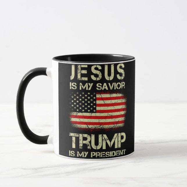 Jesus ist mein Retter Trump ist mein Präsident Tasse (Links)