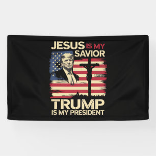 Jesus ist mein Retter Trump ist mein Präsident USA Banner