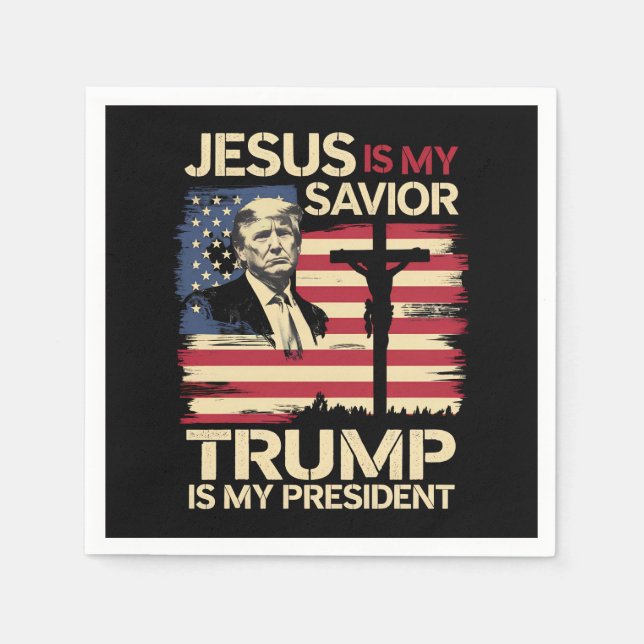 Jesus ist mein Retter Trump ist mein Präsident USA Serviette (Vorderseite)