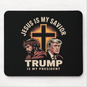 Jesus ist mein Retter Trump ist mein religiöser Pr Mousepad