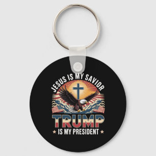 Jesus ist mein Retter Trump ist mein religiöser Pr Schlüsselanhänger