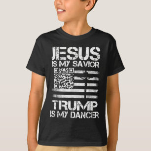 Jesus ist mein Retter Trump ist mein Tänzer Qr Tru T-Shirt