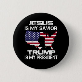 Jesus ist mein Retter Trump ist meine Präsidentenw Button