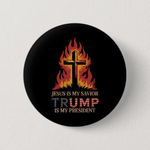 Jesus ist mein Retter Trump mein Präsident Biblisc Button