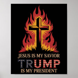 Jesus ist mein Retter Trump mein Präsident Biblisc Poster