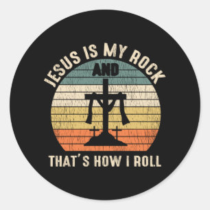 Jesus ist mein Rock Jesus Lover Christlicher Glaub Runder Aufkleber