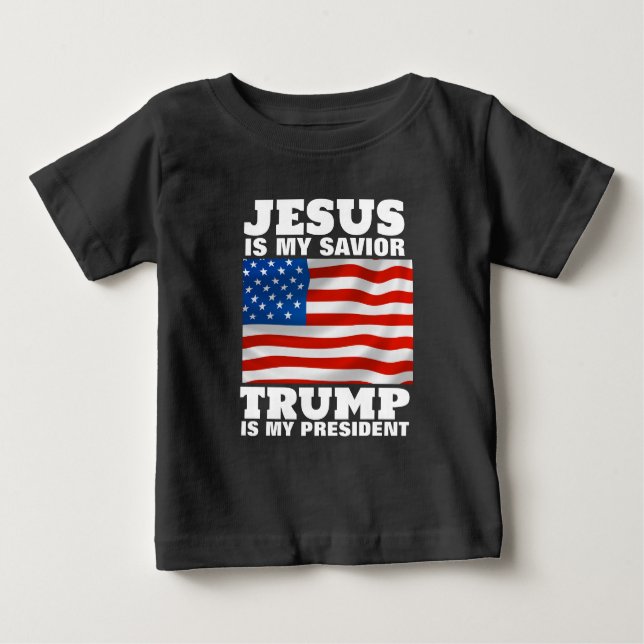 JESUS IST MEIN SAVIOR TRUMP MEIN PRÄSIDENT TODDLER BABY T-SHIRT (Vorderseite)