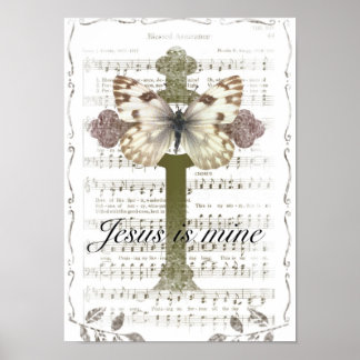 Jesus ist mein Schmetterlingposter Poster