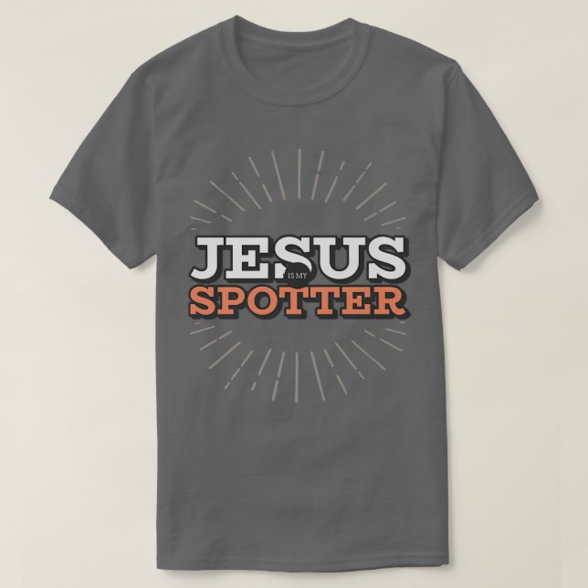 Jesus ist mein Spotter Christlich Gym Workout Funn T-Shirt (Design vorne)