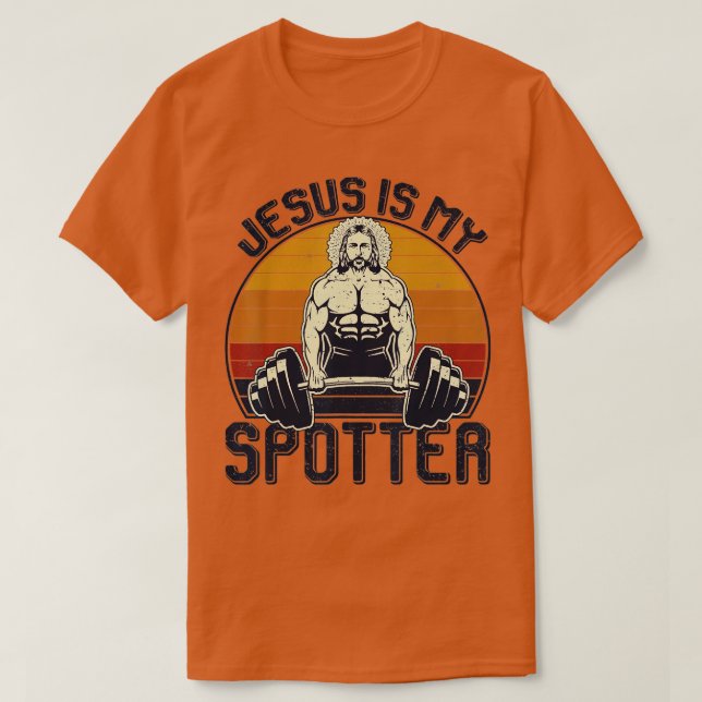 Jesus ist mein Spotter Funny Christliches Weishebe T-Shirt (Design vorne)