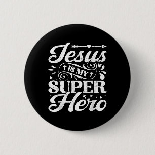 Jesus ist mein Superheld - Christlich religiös Button