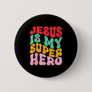 Jesus ist mein Superheld - Christlich religiös Button