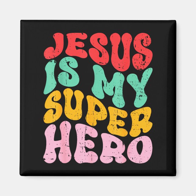 Jesus ist mein Superheld - Christlich religiös  Magnet (Vorne)