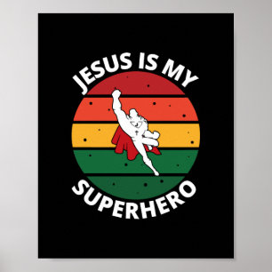Jesus ist mein Superheld Christliche hässliche Wei Poster