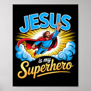 Jesus ist mein Superheld christlicher Glaube Poster