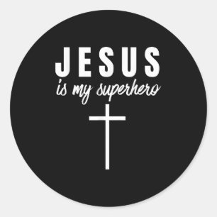 Jesus ist mein Superheld Funny Vbs Camp Christlich Runder Aufkleber