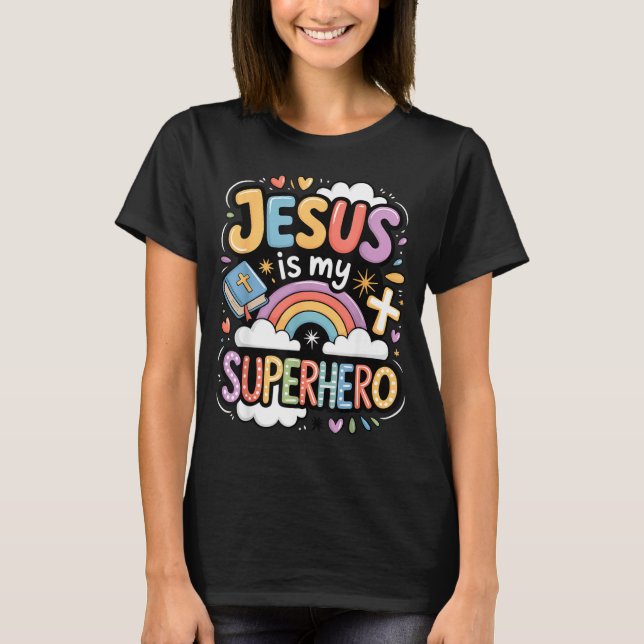 Jesus ist mein Superheld  T-Shirt (Vorderseite)