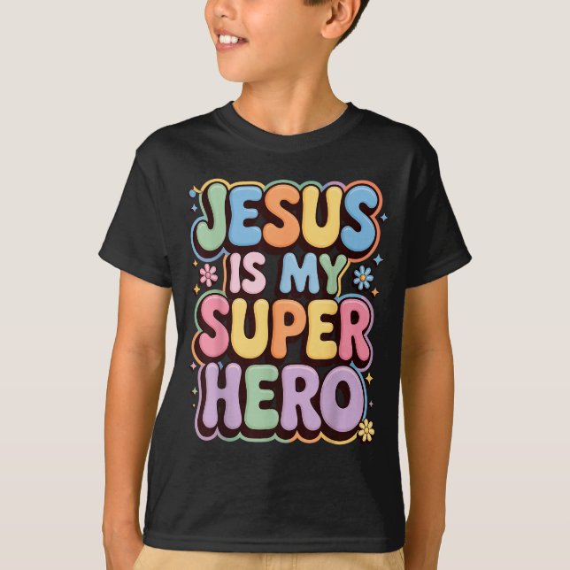 Jesus ist mein Superheld  T-Shirt (Vorderseite)