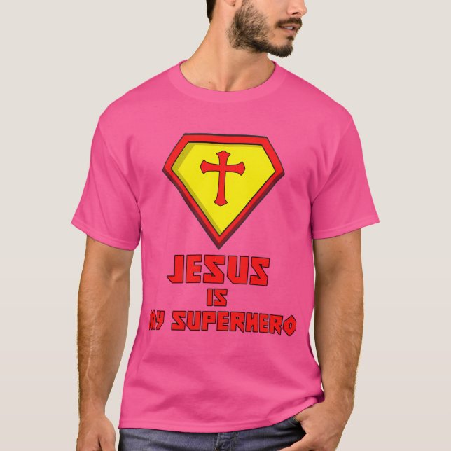 Jesus ist mein Superheld T-Shirt (Vorderseite)