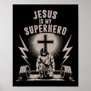 Jesus ist mein Superheld und Christliche Trainings Poster