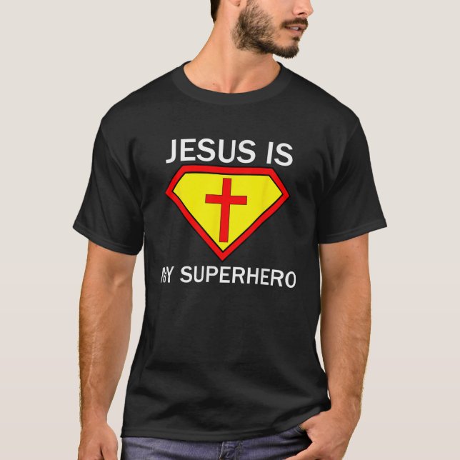 Jesus ist mein Superhelden Shirt Religious God Sup (Vorderseite)