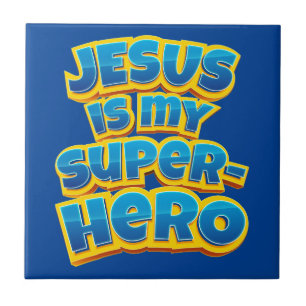 Jesus ist mein Superhelden und Christlicher Glaube Fliese