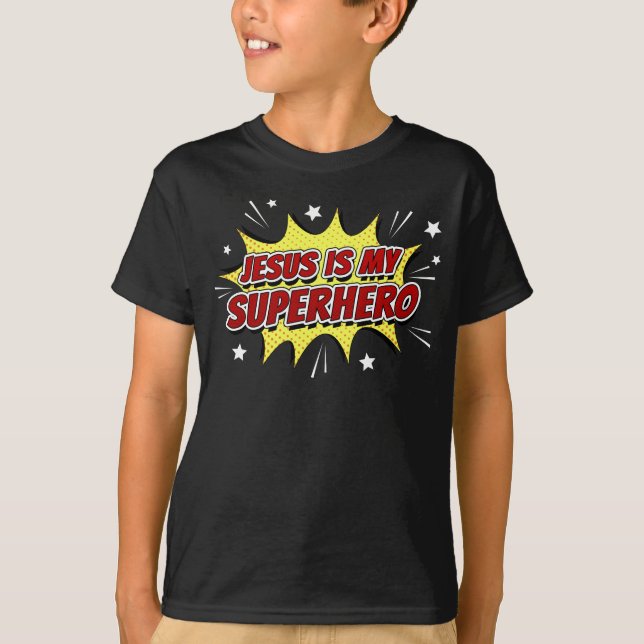 Jesus ist mein Superhelden und Christlicher Glaube T-Shirt (Vorderseite)