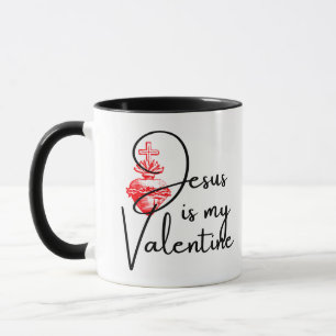 Jesus ist mein Valentinisches Rotes Herz Religiös Tasse