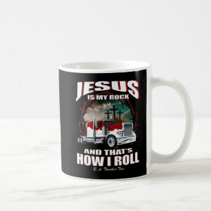 Jesus ist meine Felsen-Fernlastfahrer-Tasse Tasse