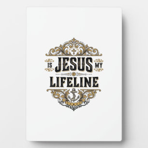 Jesus ist meine Lebenslinie Vintage-Christen-Shirt Fotoplatte