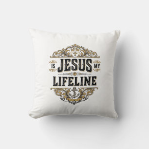 Jesus ist meine Lebenslinie Vintage-Christen-Shirt Kissen