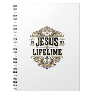 Jesus ist meine Lebenslinie Vintage-Christen-Shirt Notizblock