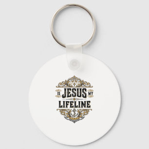 Jesus ist meine Lebenslinie Vintage-Christen-Shirt Schlüsselanhänger