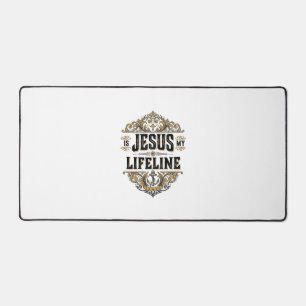 Jesus ist meine Lebenslinie Vintage-Christen-Shirt Schreibtischunterlage