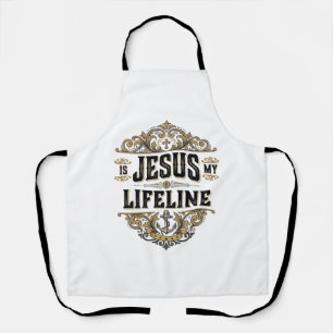 Jesus ist meine Lebenslinie Vintage-Christen-Shirt Schürze
