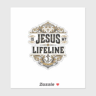 Jesus ist meine Lebenslinie Vintage Christliches S Aufkleber