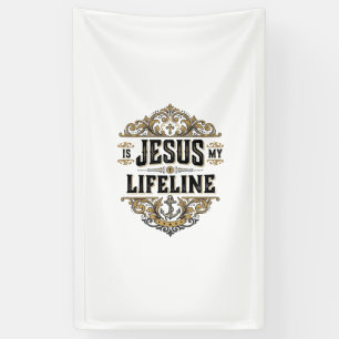 Jesus ist meine Lebenslinie Vintage Christliches S Banner