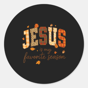 Jesus ist meine Lieblingsjahreszeit Herbst Christl Runder Aufkleber