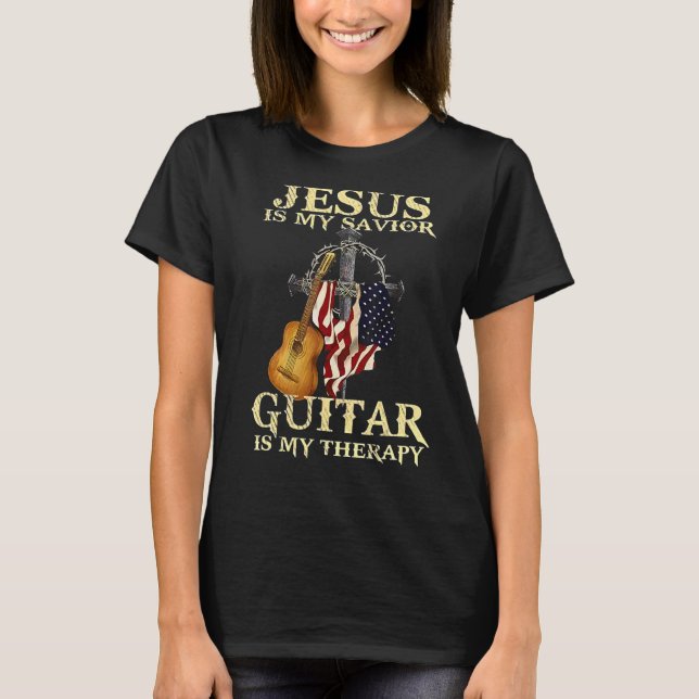 Jesus ist meine Retter-Gitarre meine Therapie US-F T-Shirt (Vorderseite)