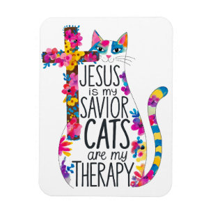 Jesus ist meine Retter Katzen sind meine Therapie Magnet