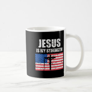 Jesus ist meine Stärke USA-Flagge Christliches Kre Kaffeetasse