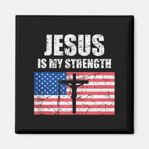 Jesus ist meine Stärke USA-Flagge Christliches Kre Magnet