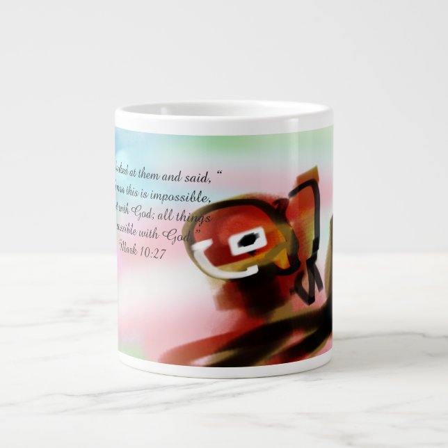 Jesus ist möglich Jumbo-Tasse (Vorderseite)